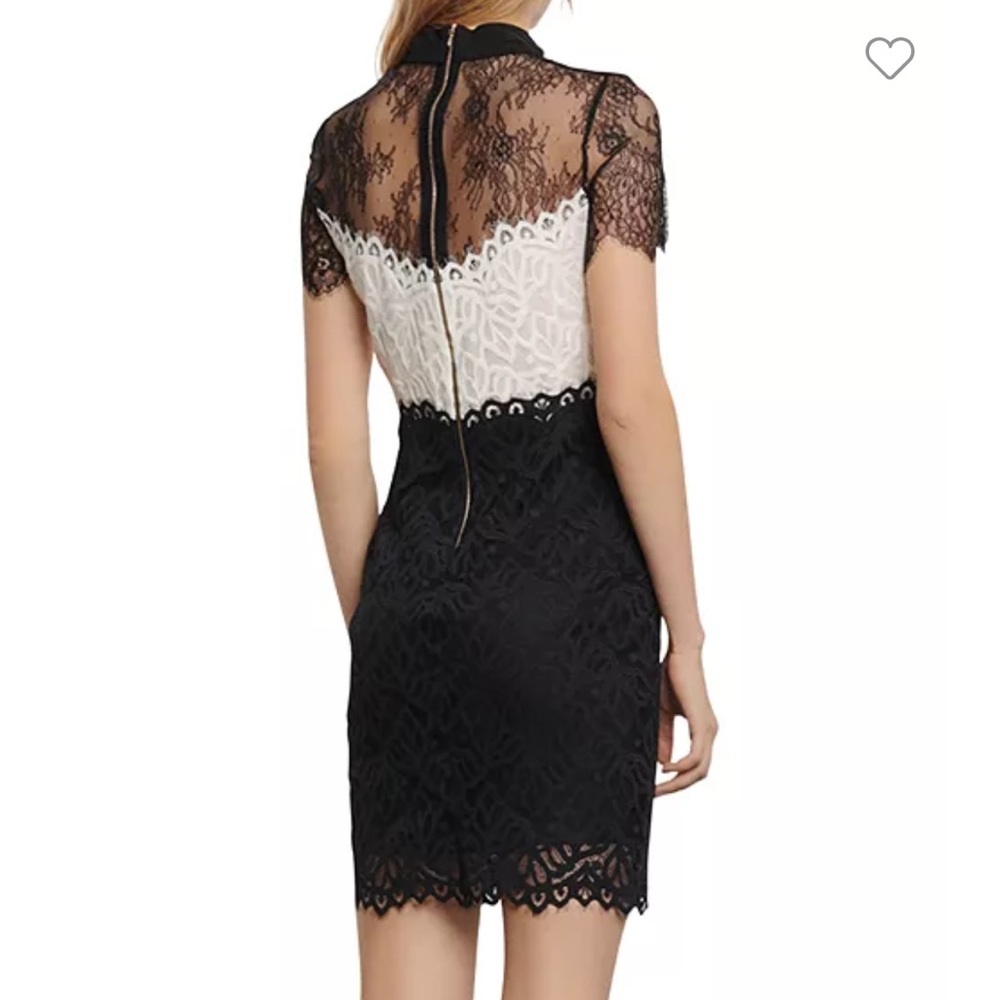 Sandro Rozen Two Tone Lace Mini Dress - Picture 3 of 7